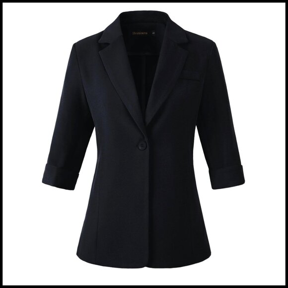 Lightweight 3/4 Sleeve Blazer Business Casual Office Jacket Women's